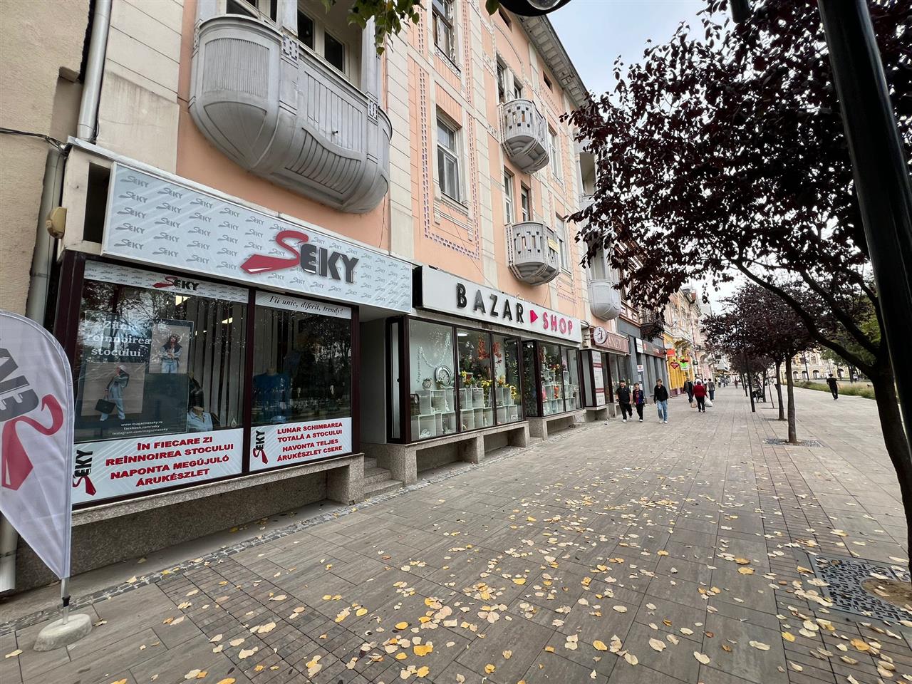 Spatiu Comercial de Inchiriat in Satu Mare - Zona Ultracentrală, Semi-Corso, cu Vitrină și Intrare de pe Zona Pietonală